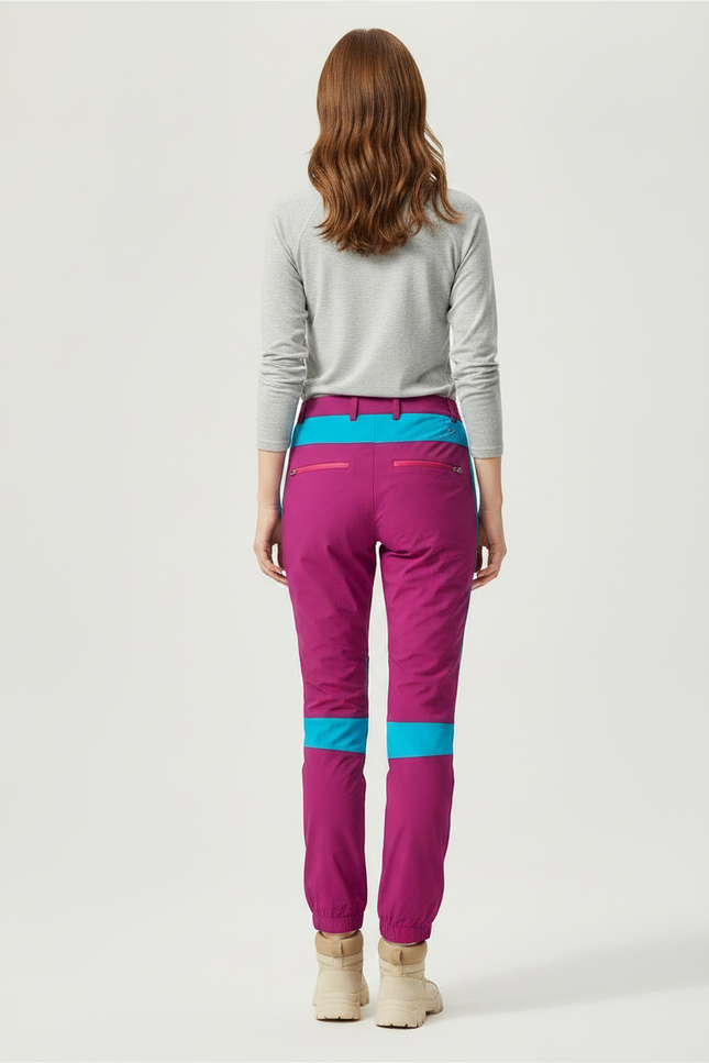 Pantalon Randonnée Femme Bicolore Séchage Rapide Extensible Léger - Rose Polyester - vue 2