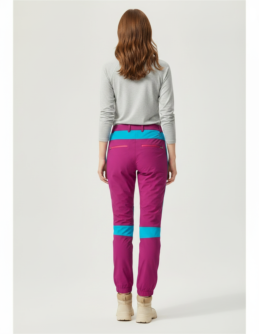 Pantalon Randonnée Femme Bicolore Séchage Rapide Extensible Léger - Rose Polyester - vue 2