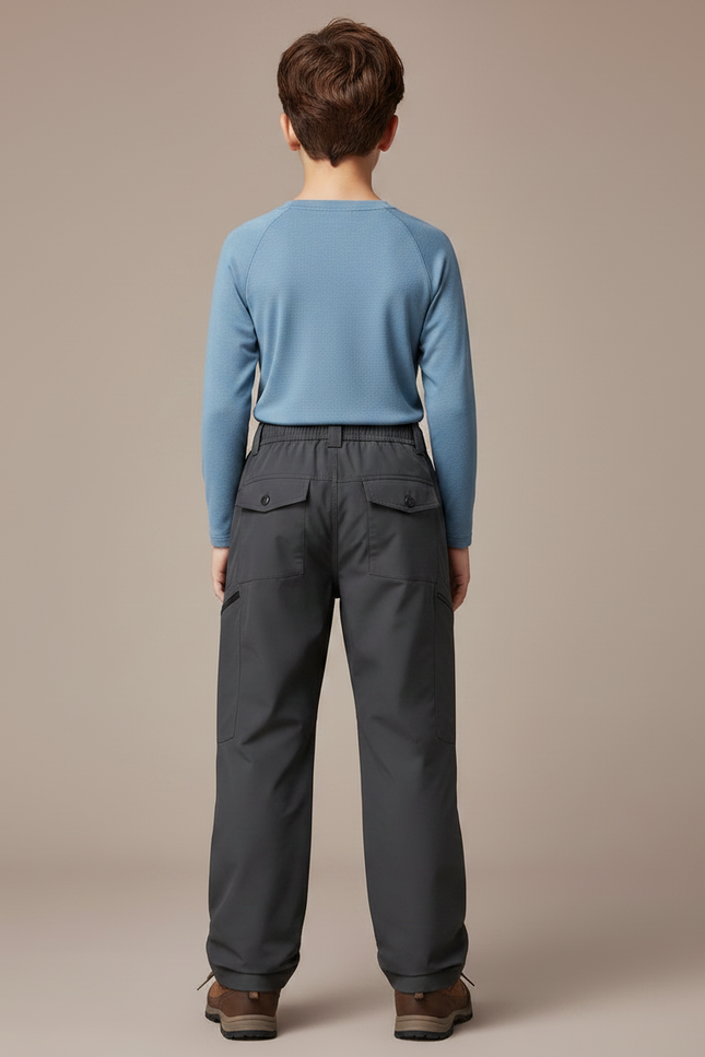 Pantalon Randonnée Gris Imperméable Ample Enfant Sport - Polyester - vue 2