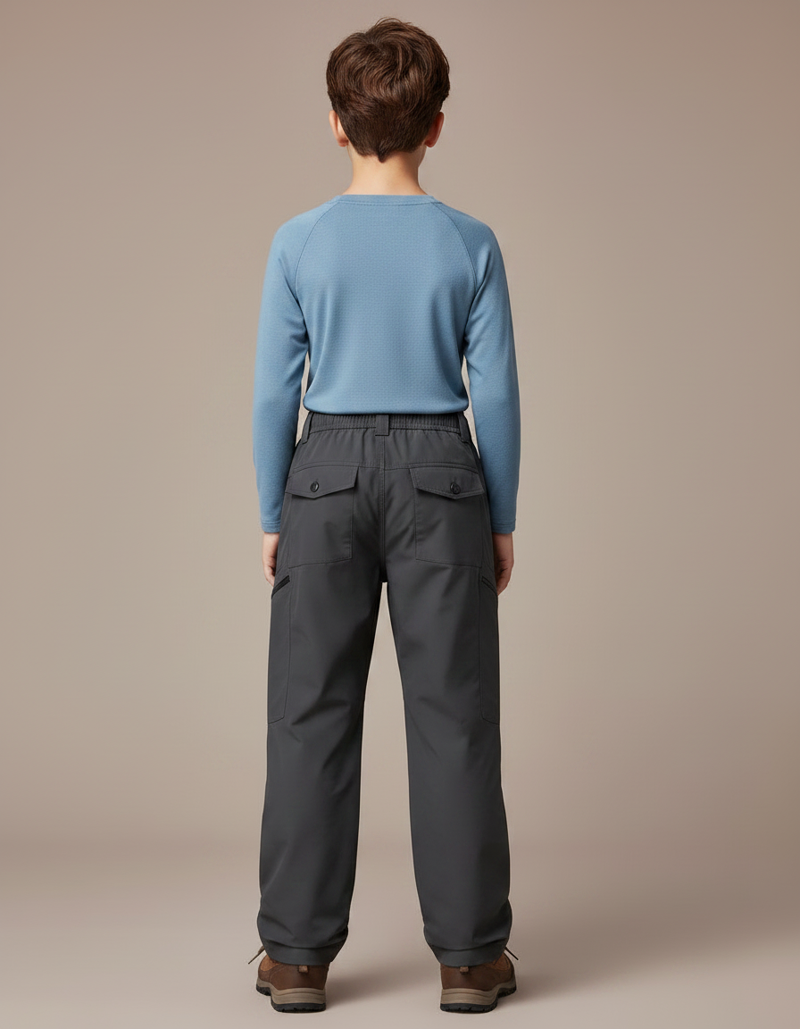 Pantalon Randonnée Gris Imperméable Ample Enfant Sport - Polyester - vue 2