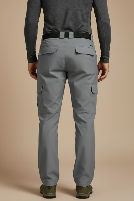 Pantalon Randonnée Cargo Gris Homme Multipoches Tactique Stretch - Polyester - vue 2