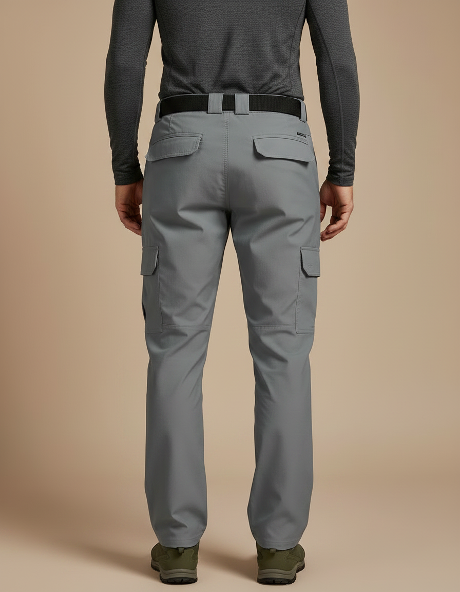 Pantalon Randonnée Cargo Gris Homme Multipoches Tactique Stretch - Polyester - vue 2