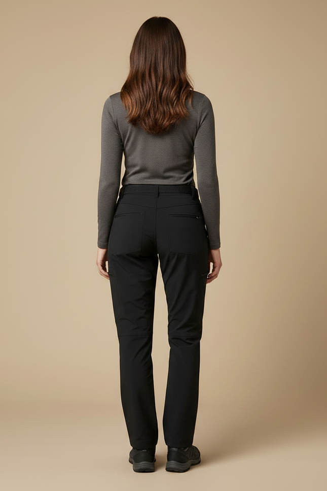 Pantalon Randonnée Noir Femme Droit Respirant Léger - Polyester - vue 2
