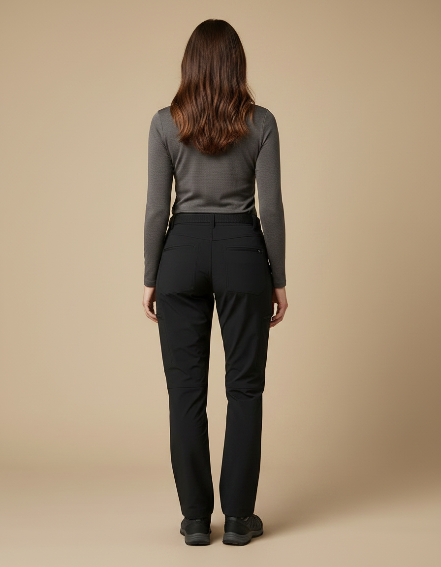 Pantalon Randonnée Noir Femme Droit Respirant Léger - Polyester - vue 2