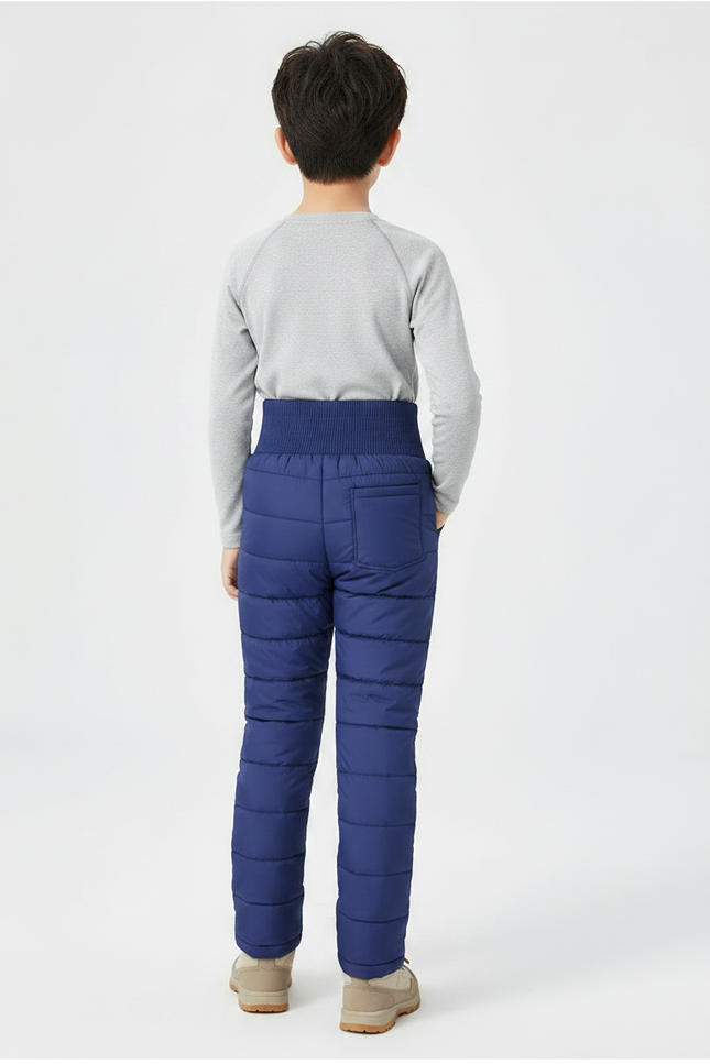Pantalon Randonnée Bleu Matelassé Chaud Hiver Enfant - Marine Polyester - vue 2