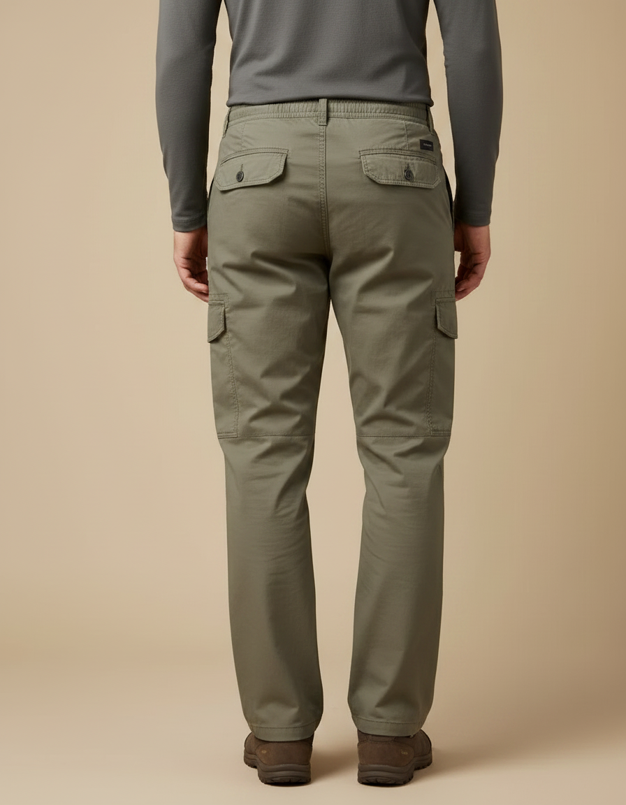 Pantalon Randonnée Kaki Droit Convertible Multi-Poches Homme - Toile - vue 2