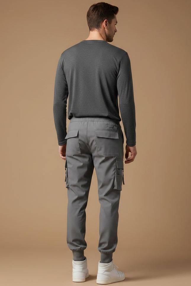 Pantalon Randonnée Gris Cargo Jogger Multi-poches Homme - Polyester - vue 2