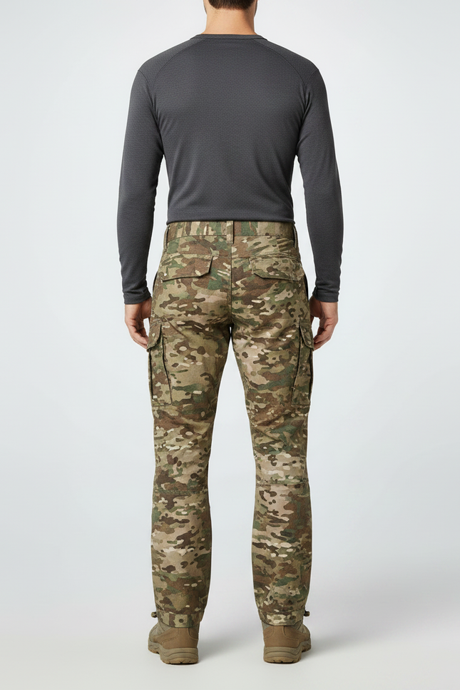 Pantalon Randonnée Camouflage Militaire Multipoches Homme Robuste - Multicolore Toile - vue 2