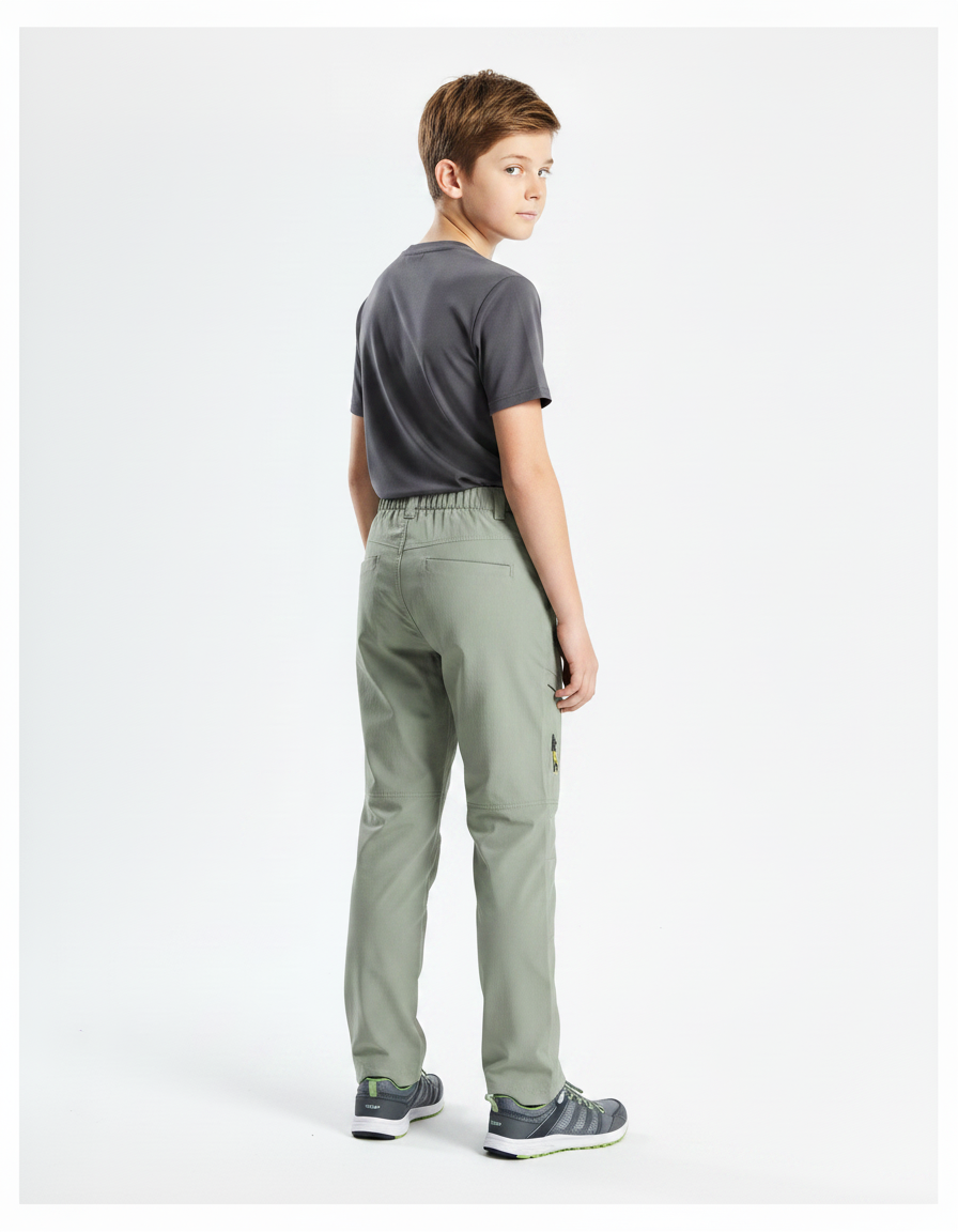 Pantalon Randonnée Garçon Léger Respirant Vert Clair - Polyester - vue 2
