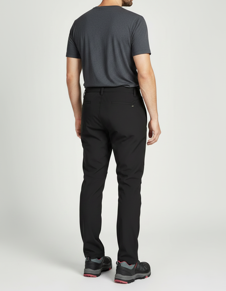 Pantalon Randonnée Noir Homme Softshell Élastique Chaud - Polyester - vue 2