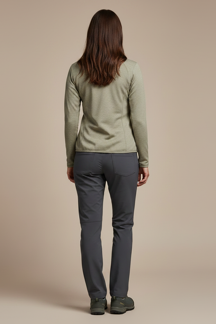 Pantalon Randonnée Femme Gris Anthracite Stretch Coupe Droite - Polyester - vue 2