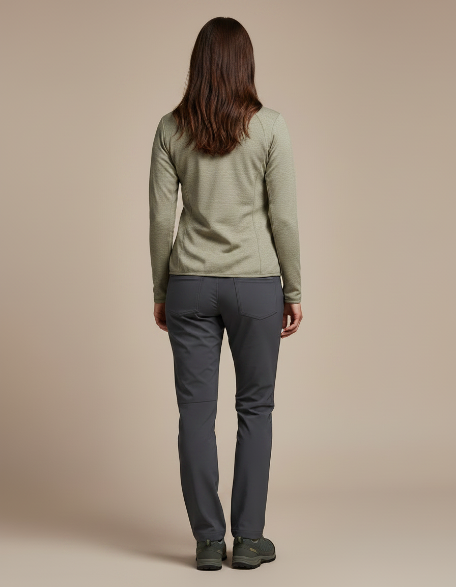 Pantalon Randonnée Femme Gris Anthracite Stretch Coupe Droite - Polyester - vue 2