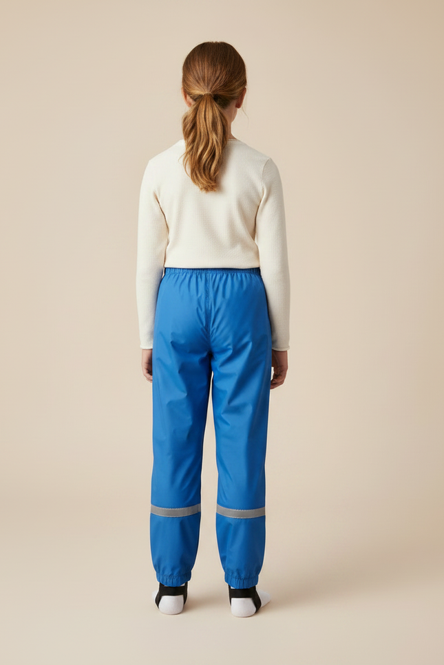 Pantalon Randonnée Bleu Enfant Imperméable Réfléchissant - Polyester - vue 2