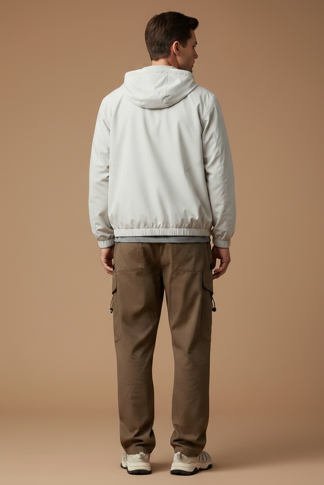 Pantalon Randonnée Cargo Marron Homme Ample Multi-Poches - Kaki Toile - vue 2