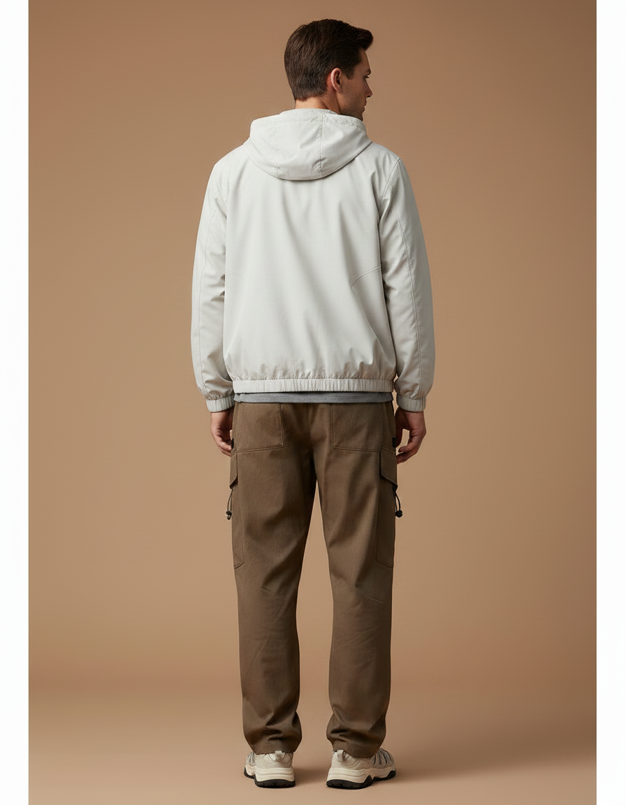 Pantalon Randonnée Cargo Marron Homme Ample Multi-Poches - Kaki Toile - vue 2