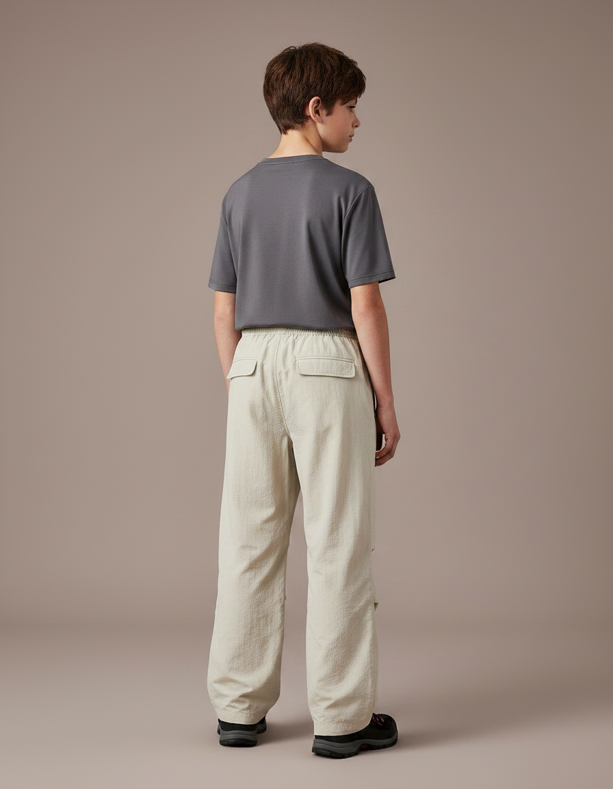 Pantalon Randonnée Beige Ample Léger Enfant - Polyester - vue 2