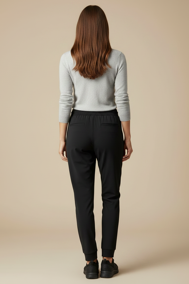 Pantalon Randonnée Noir Fluide Cordon Femme Sport - Polyester - vue 2