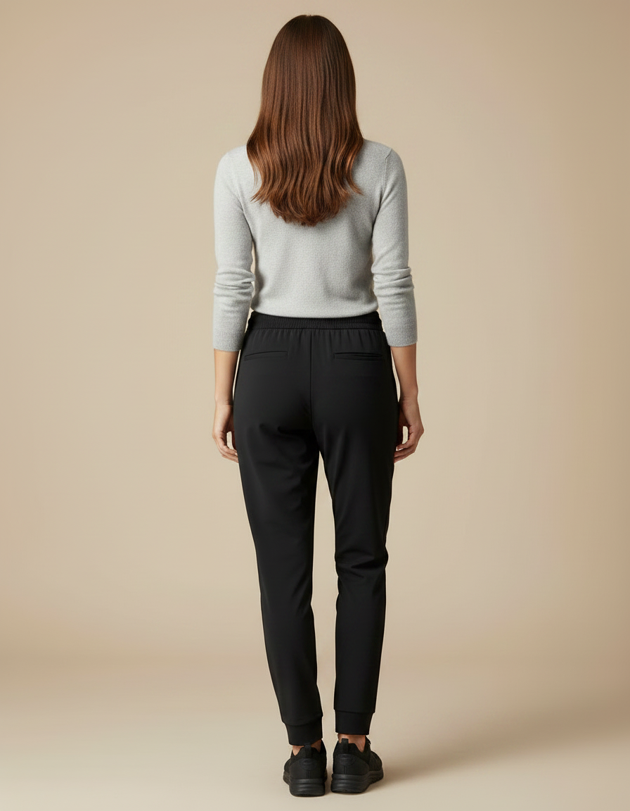 Pantalon Randonnée Noir Fluide Cordon Femme Sport - Polyester - vue 2