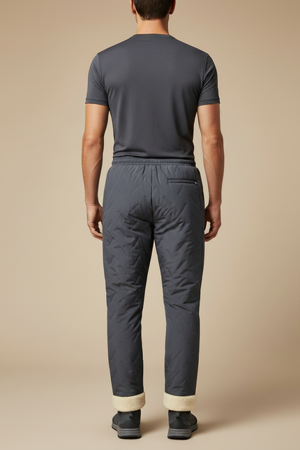 Pantalon Randonnée Gris Matelassé Doublé Polaire Chaud Homme - Polyester - vue 2