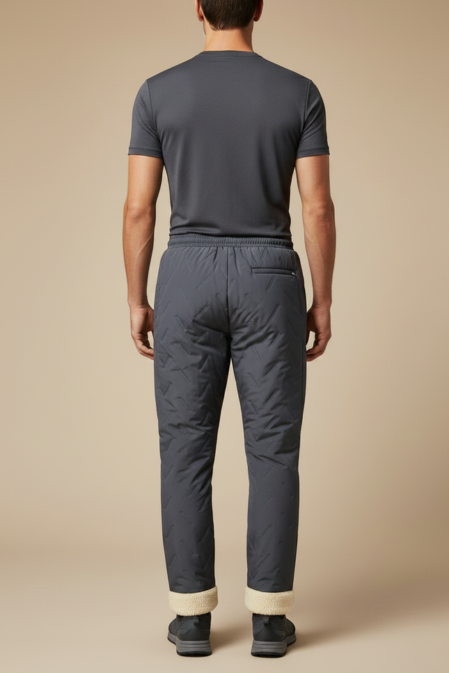 Pantalon Randonnée Gris Matelassé Doublé Polaire Chaud Homme - Polyester - vue 2