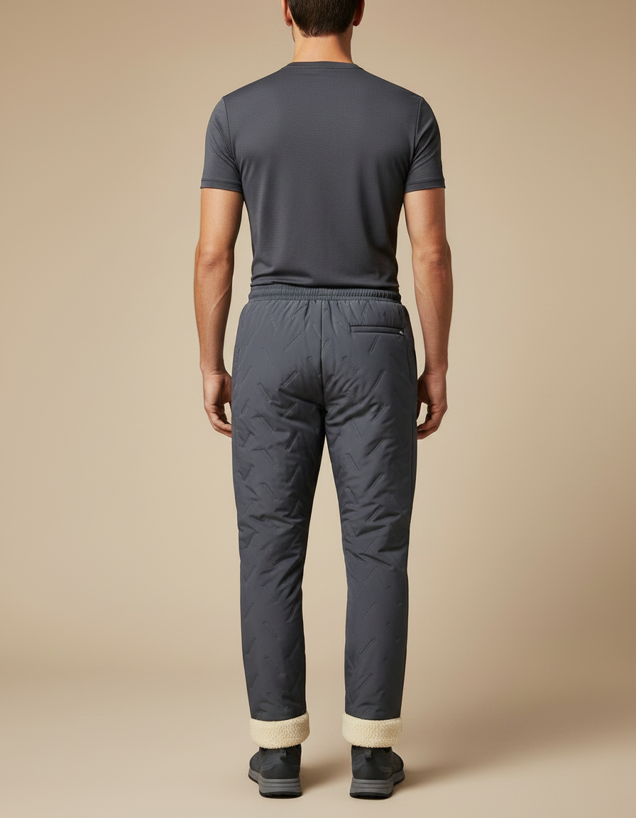 Pantalon Randonnée Gris Matelassé Doublé Polaire Chaud Homme - Polyester - vue 2