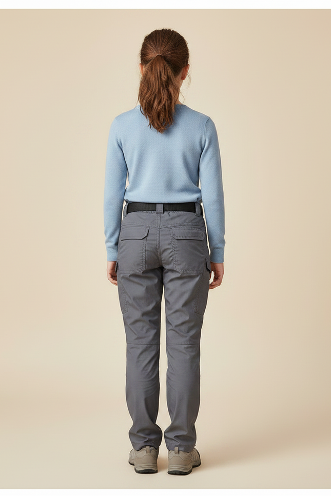 Pantalon Randonnée Gris Cargo Multipoches Enfant - Polyester - vue 2
