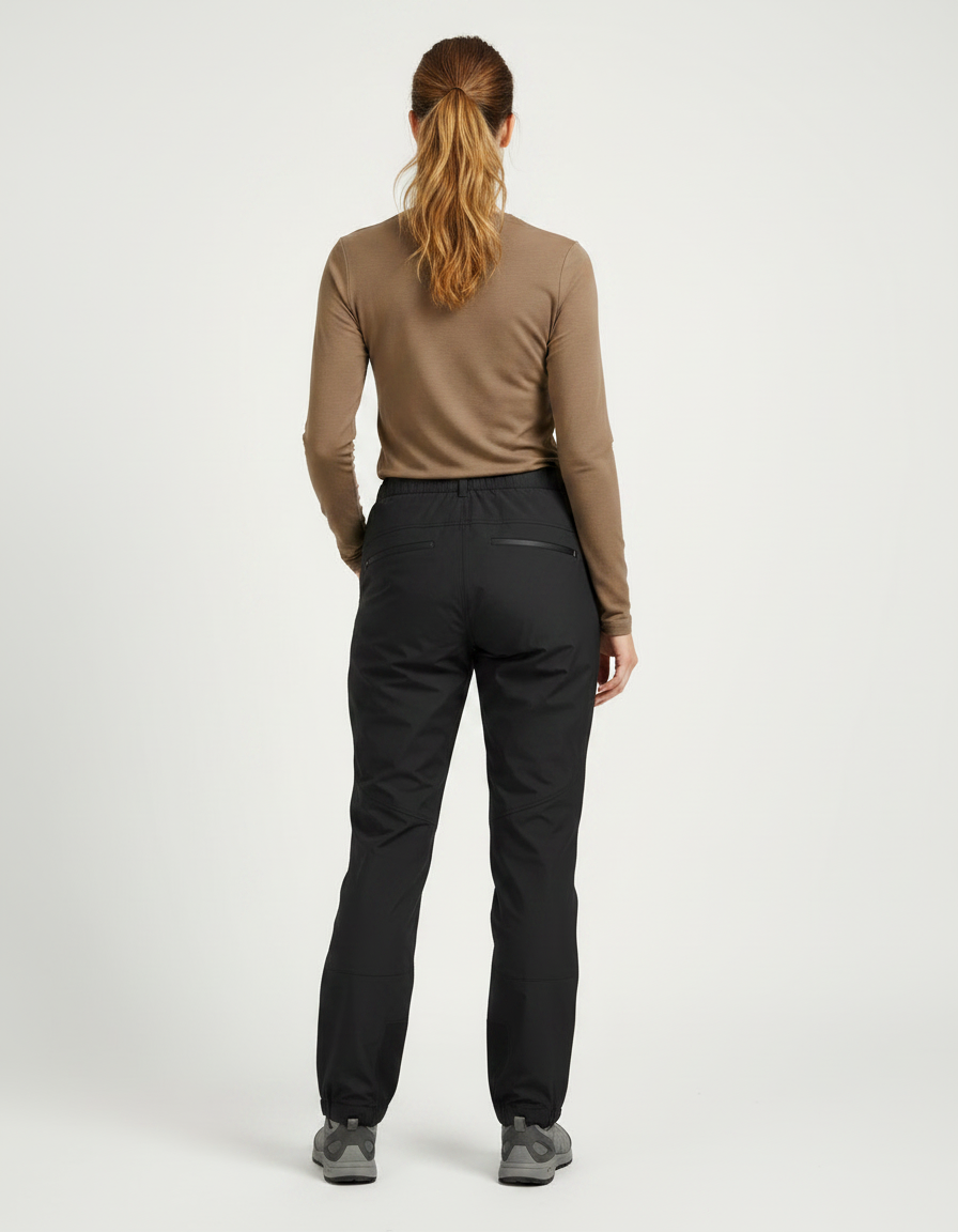 Pantalon Randonnée Noir Imperméable Femme Léger - Polyester - vue 2