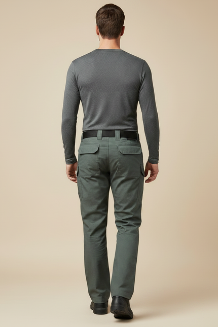 Pantalon Randonnée Vert Militaire Cargo Homme Tactique Multi-Poches - Polyester - vue 2