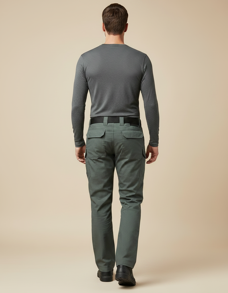 Pantalon Randonnée Vert Militaire Cargo Homme Tactique Multi-Poches - Polyester - vue 2