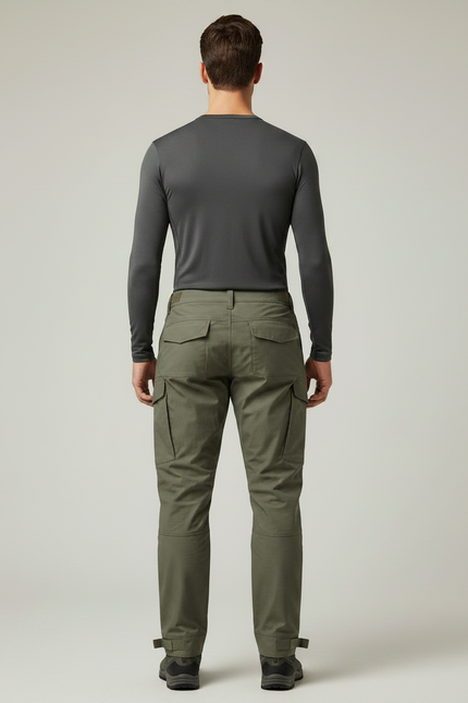 Pantalon Randonnée Kaki Cargo Homme Tactique Renforcé - Polyester - vue 2
