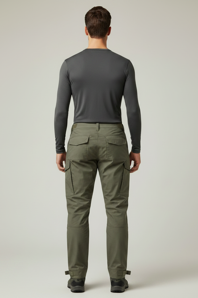 Pantalon Randonnée Kaki Cargo Homme Tactique Renforcé - Polyester - vue 2