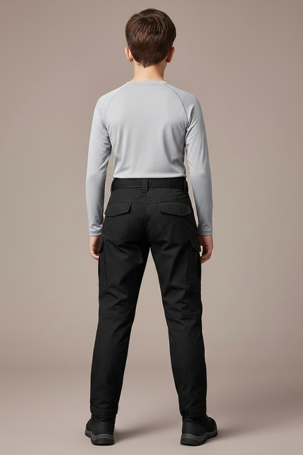 Pantalon Randonnée Noir Cargo Renforcé Enfant - Toile - vue 2