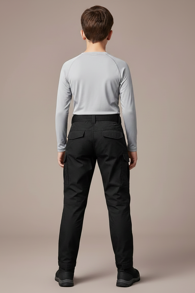 Pantalon Randonnée Noir Cargo Renforcé Enfant - Toile - vue 2