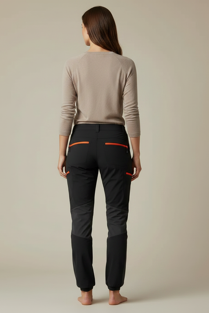 Pantalon Randonnée Noir Léger Élastiqué Femme - Polyester - vue 2