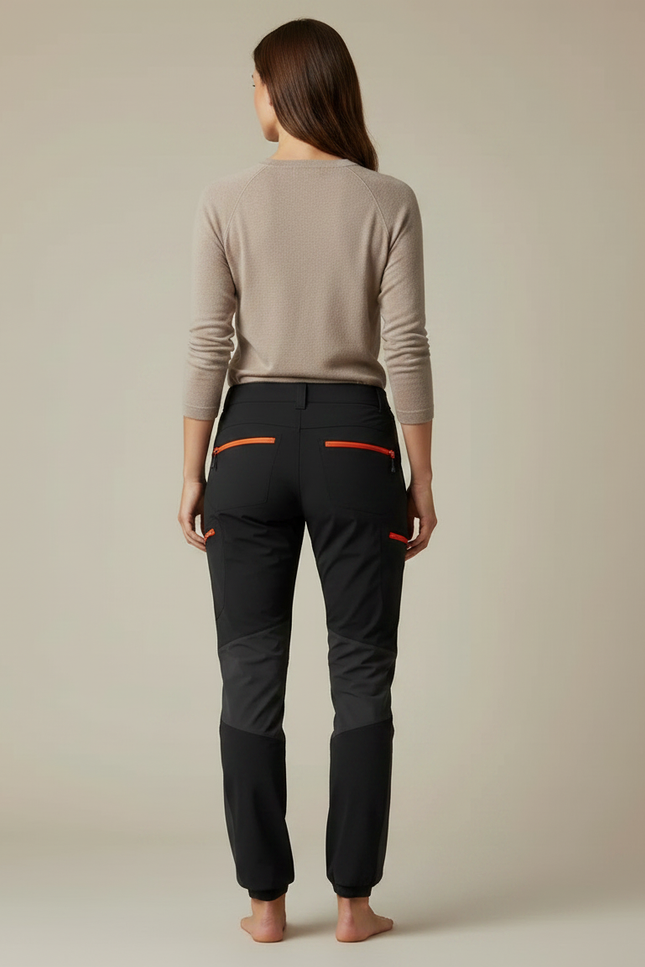Pantalon Randonnée Noir Léger Élastiqué Femme - Polyester - vue 2