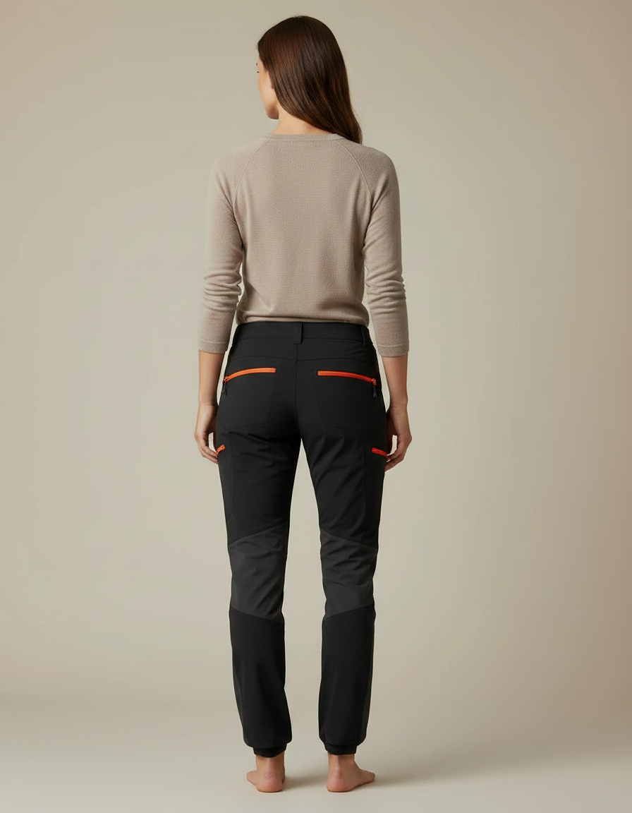 Pantalon Randonnée Noir Léger Élastiqué Femme - Polyester - vue 2