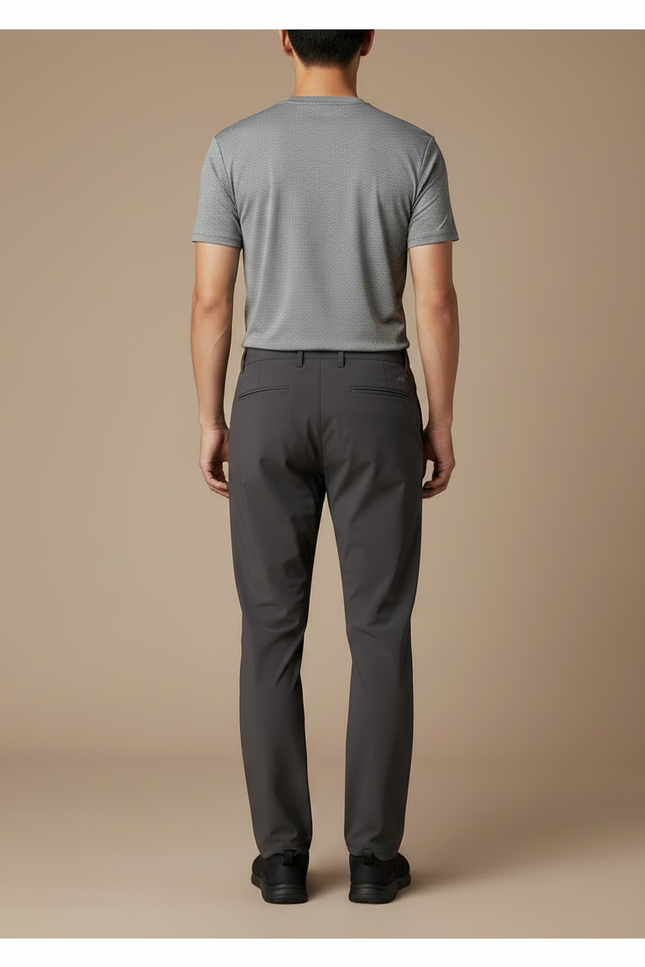 Pantalon Randonnée Gris Anthracite Coupe Droite Élastique - Polyester - vue 2