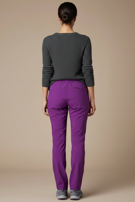 Pantalon Randonnée Violet Coupe Droite Femme Sport - Polyester - vue 2