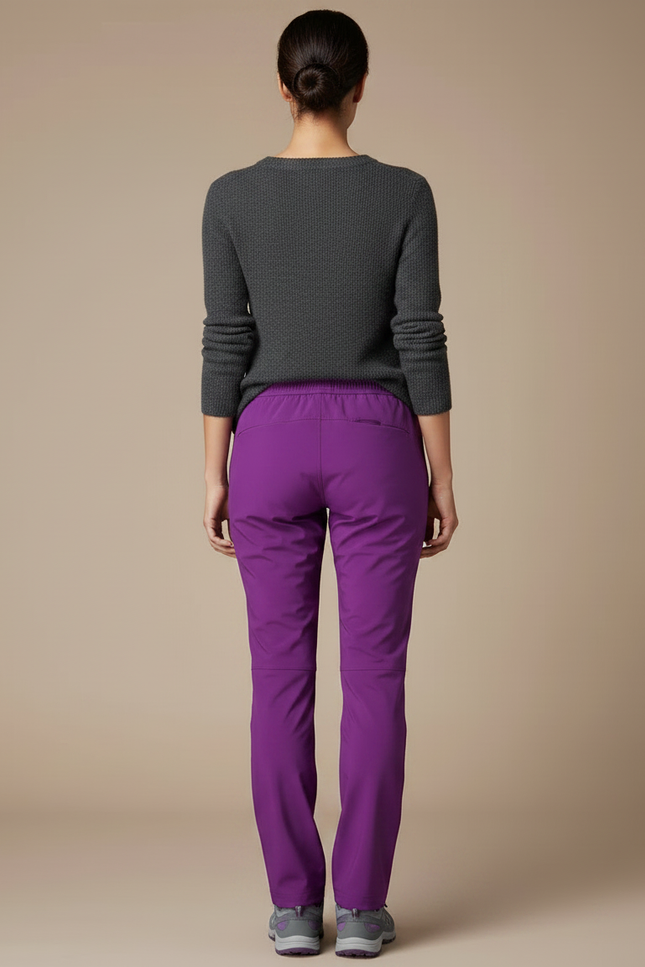 Pantalon Randonnée Violet Coupe Droite Femme Sport - Polyester - vue 2