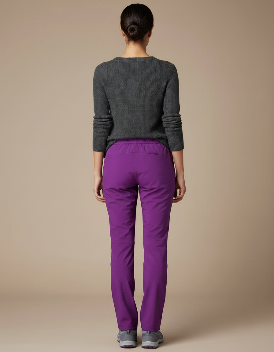 Pantalon Randonnée Violet Coupe Droite Femme Sport - Polyester - vue 2