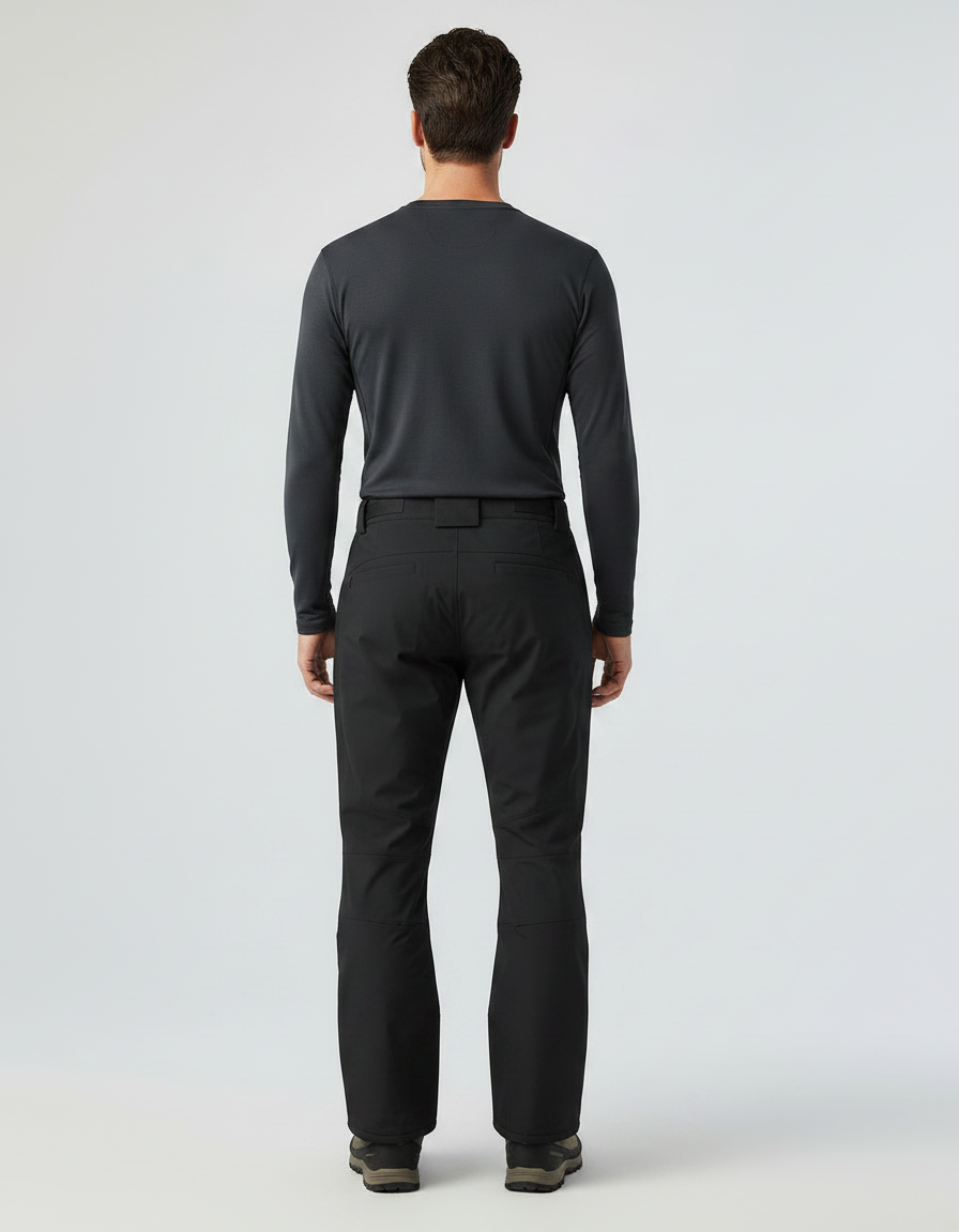 Pantalon Randonnée Noir Ample Imperméable Zippé Homme - Polyester - vue 2
