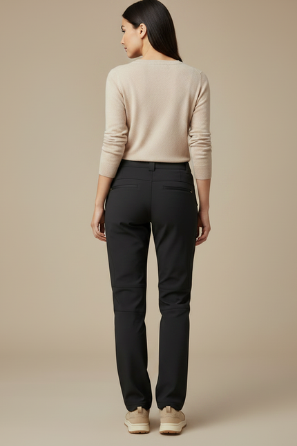 Pantalon Randonnée Noir Doublé Polaire Femme Élastique - Polyester - vue 2
