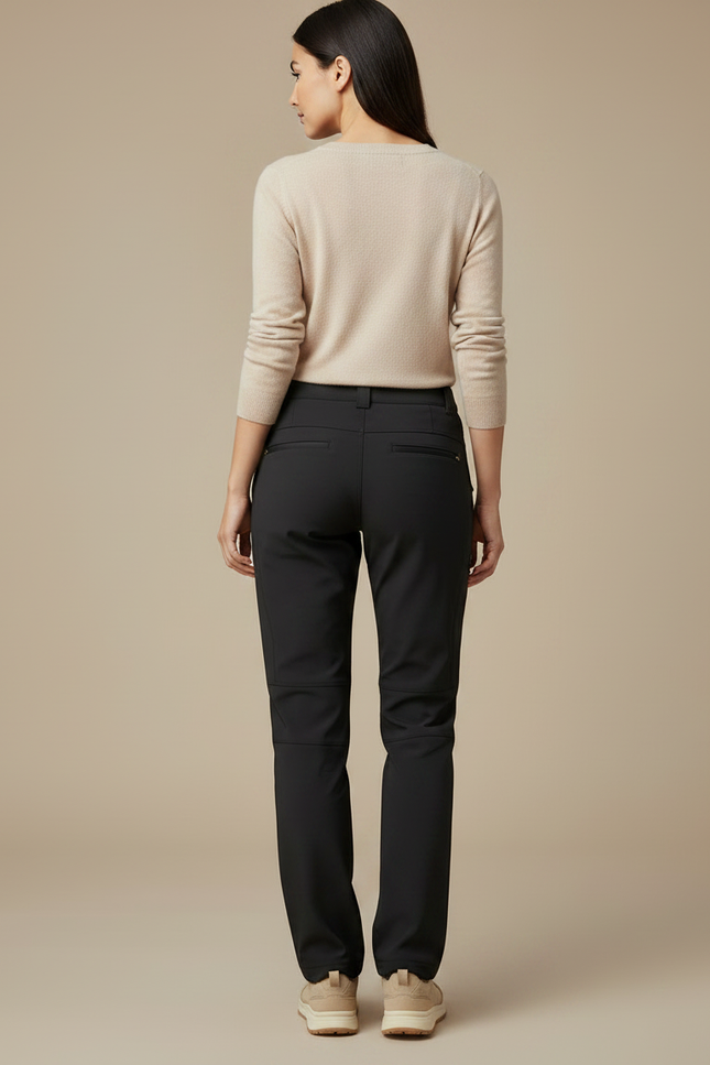 Pantalon Randonnée Noir Doublé Polaire Femme Élastique - Polyester - vue 2