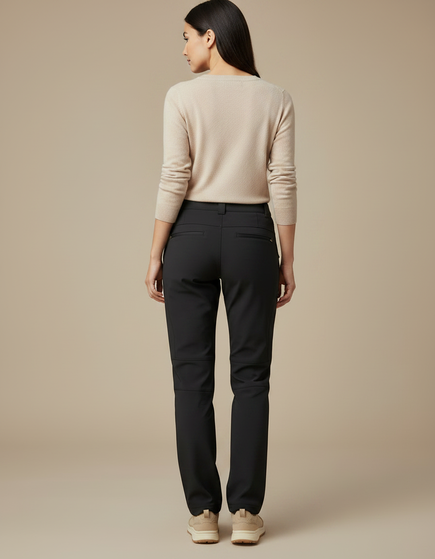 Pantalon Randonnée Noir Doublé Polaire Femme Élastique - Polyester - vue 2
