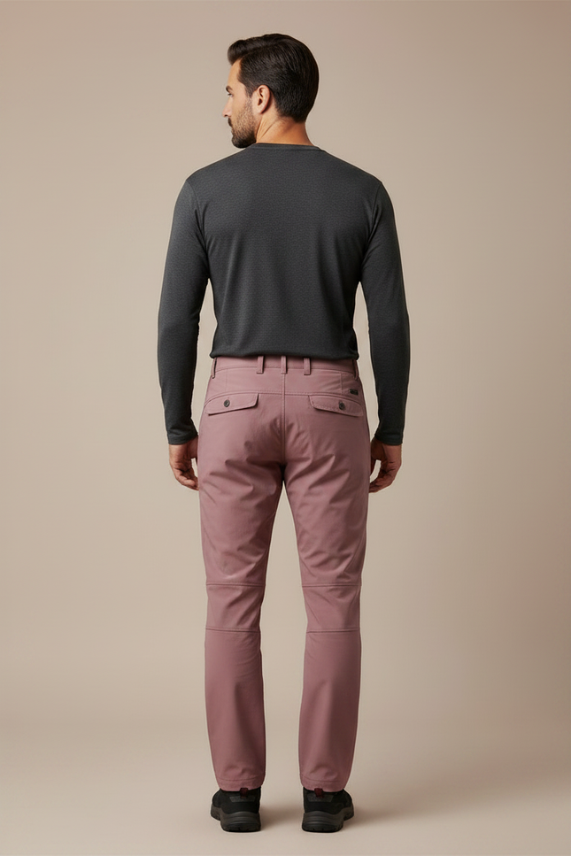 Pantalon Randonnée Rose Coupe Droite Zippé - Polyester - vue 2
