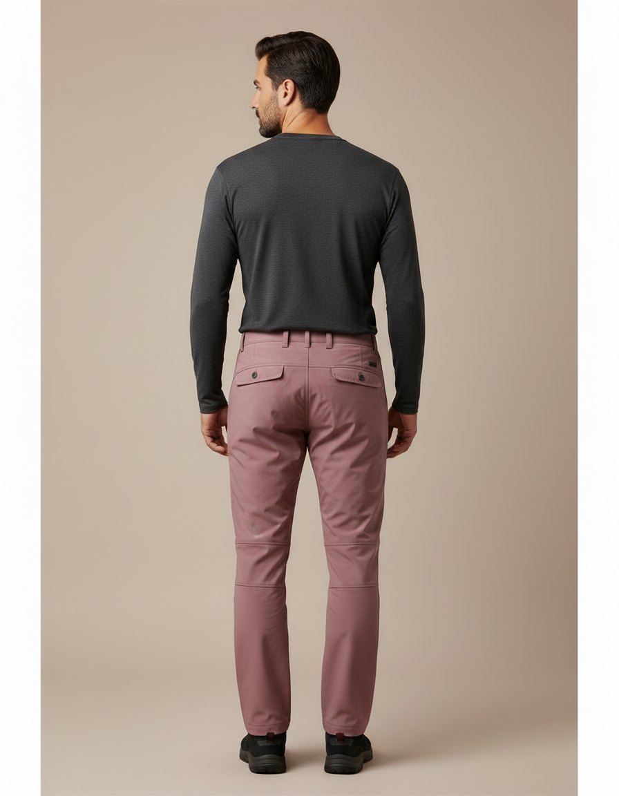 Pantalon Randonnée Rose Coupe Droite Zippé - Polyester - vue 2