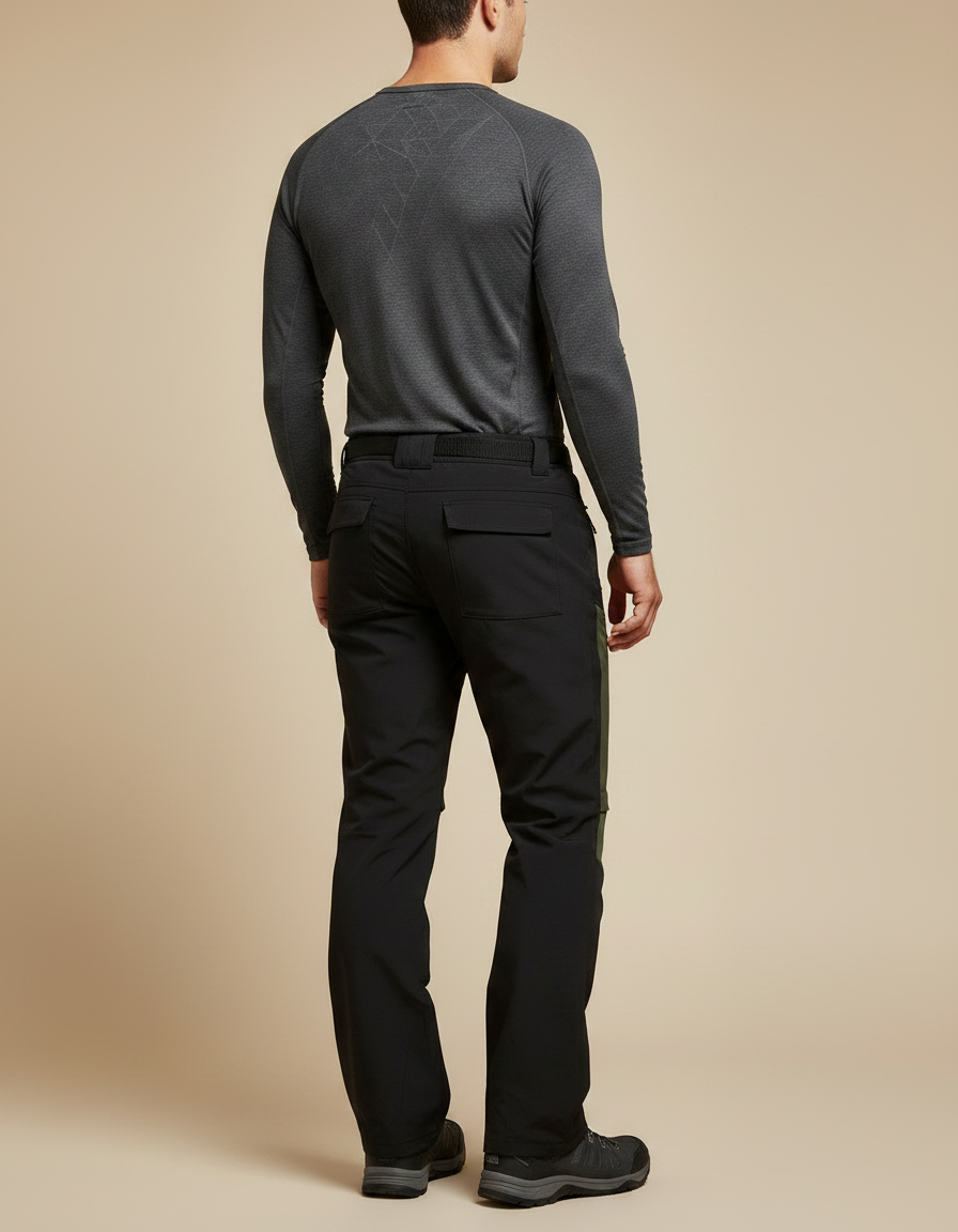 Pantalon Randonnée Noir Kaki Homme Léger Extensible Séchage Rapide - Polyester - vue 2
