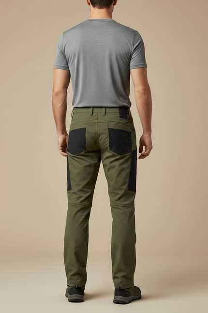 Pantalon Randonnée Vert Olive Renforcé Cargo Homme - Kaki Polyester - vue 2