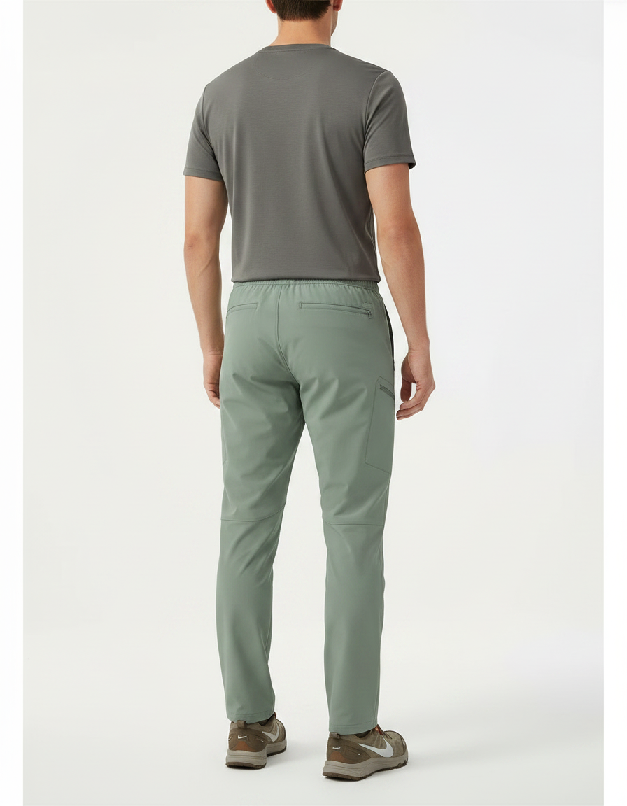 Pantalon Randonnée Homme Vert Cargo Léger Coupe Droite - Polyester - vue 2
