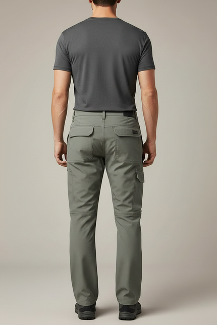 Pantalon Randonnée Homme Gris Cargo Tactique Imperméable - Kaki Polyester - vue 2